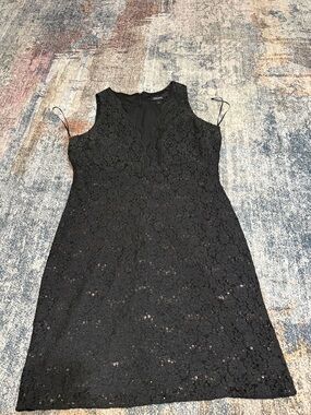 Roz & Ali Black Lace Sequin Mini Dress